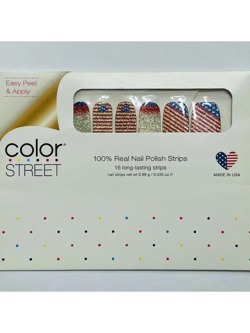 NWT *RARE* Color Street Broad Stripes + Bright Stars Real Nail Polish St…